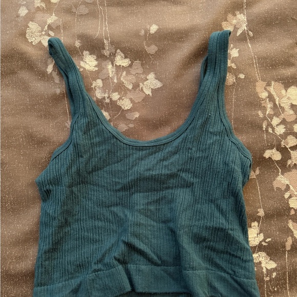 Urban Outfitters Out From Under Dark Green Ribbed Tank Top Size Medium - Picture 2 of 3
